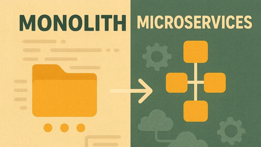 Monolith vs Microservices: How Microservices Architecture Enhance Scalability, Compliance, and Developer Velocity in Modern Systems 1 Soft Brown Peach Boho Call to Action Blog Banner (2)