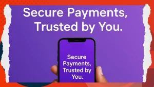 Buyer and seller shaking hands digitally through mobile escrow payment app interface symbolizing digital trust