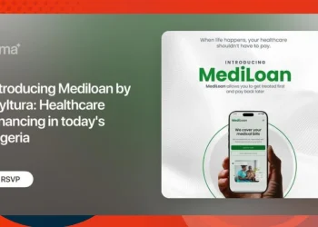 MyItura Mediloan launch event flyer at CcHUB Yaba