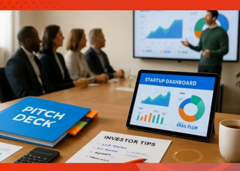 Startup founder presenting to investors at Demo Day, demonstrating effective pitch strategies to secure funding