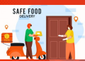 Safer food packaging on sealed meal bags and containers ready for delivery