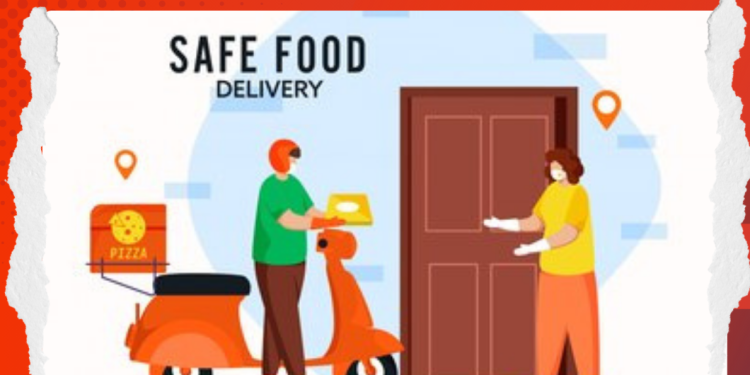 Safer food packaging on sealed meal bags and containers ready for delivery