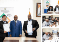 Dr. Kaushik Majumdar signed the MOU with the Minister, Mr. N’Guessan KOFFI, and Mr. N’Goran KOUAKOU Jean-Arnaud, Deputy Cabinet Director of the Ministry of Technical Education, Vocational Training and Apprenticeship.
