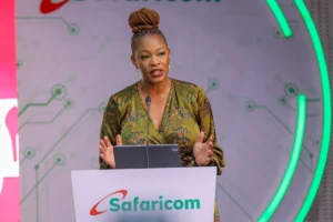 Esther Waititu, Safaricom's outgoing Chief Financial Services Officer, whose departure coincides with Vodacom formalising control of the company