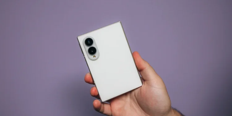 A Samsung Z Fold8 device