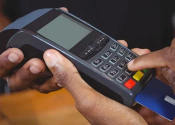 A POS card reader machine, the core tool behind Nigeria's agent banking business