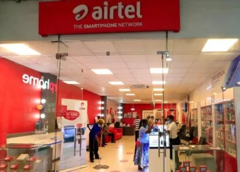 Airtel branding on a storefront in Kenya, where the operator is winding up its wholesale fibre subsidiary