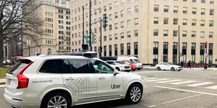 A picture of an Uber ride
