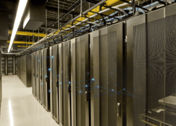 Server racks inside a data centre, as Egypt signs deals to build capacity scaling toward 200MW
