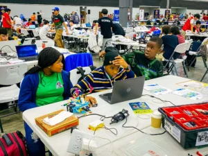 A Picture of children at the World Robot Olympiad