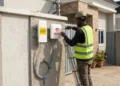 A home Wi-Fi router connected to an outdoor unit, MTN and Airtel's fixed wireless broadband option for areas without fibre