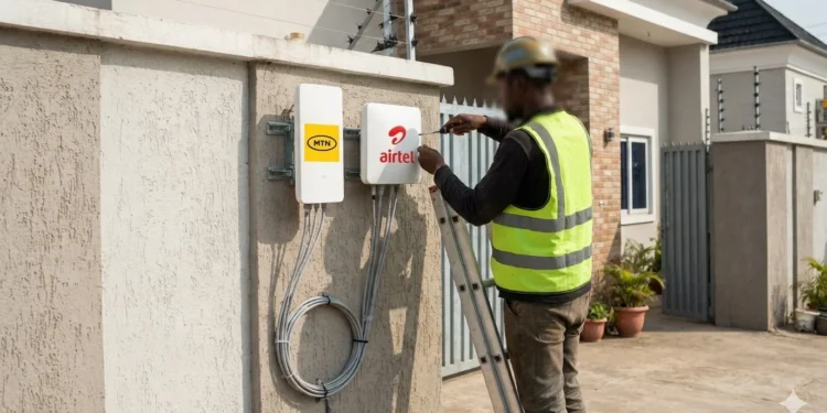 I Used MTN's ODU for a Month. Here's the Honest Verdict. 1 A home Wi-Fi router connected to an outdoor unit, MTN and Airtel's fixed wireless broadband option for areas without fibre