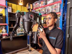 ZeroBionic robotic hand translating speech into sign language for deaf students in Kenya