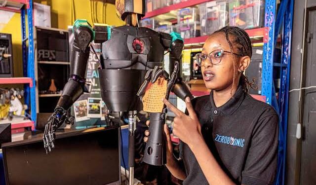 ZeroBionic robotic hand translating speech into sign language for deaf students in Kenya