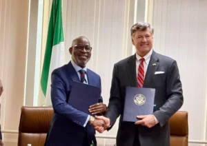 An image of a Nigerian minister and a US representative