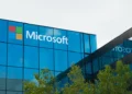 Microsoft logo on office building