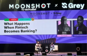 Moonshot 2026 Flutterwave banking discussion featuring CEO Olugbenga Agboola in Lagos.