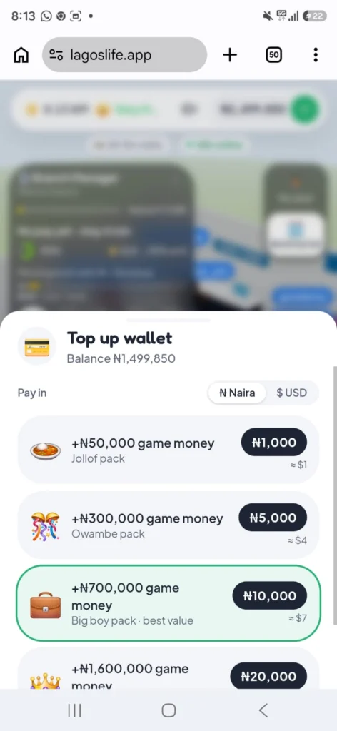 LagosLife is proving that more Nigerians want to be Trillionaires, Crime is not so bad and Dating is easier in a browser 4 Lagos Life game