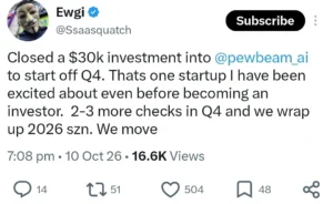 An image of an investment into Pewbeam AI